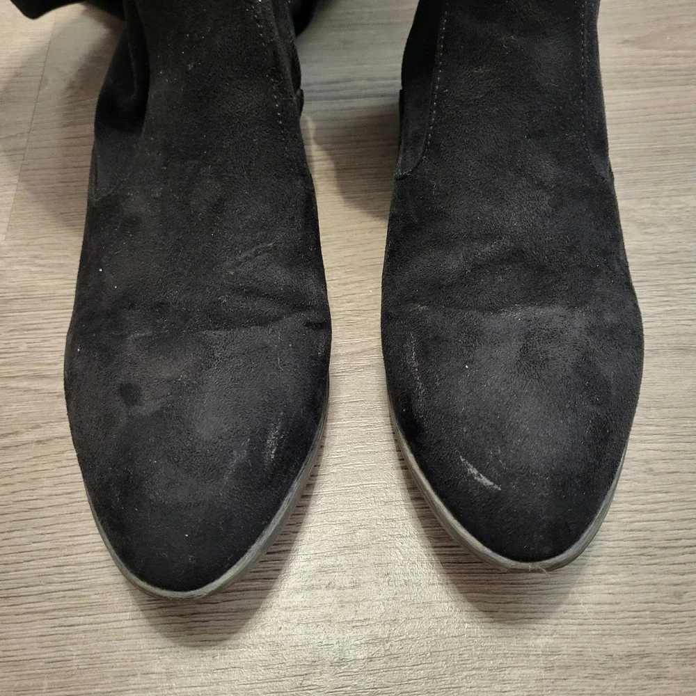 Marc Fisher Black Suede Over The Knee Boots Tassel‎ Side Zip Women Size 6.5